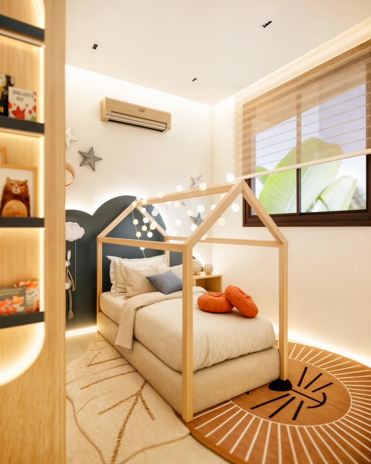 Quarto infantil — Marcenaria sob medida. Perspectiva ilustrada.