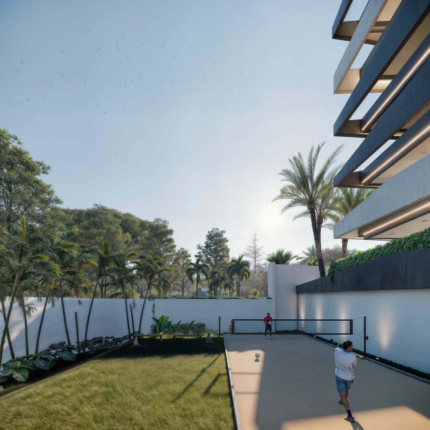 Quadra beach. Perspectiva ilustrada.
